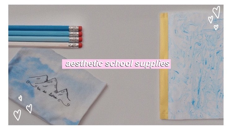 DIY Aesthetic School Supplies - Easy & Inexpensive - Pastel Blue Aesthetic for Back to School