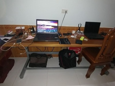 DIY Dream Desk Setup 2017- Clean Modern Wood Design Laptop and Pc