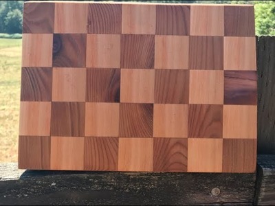 DIY End Grain Cutting Board  (checkerboard pattern)