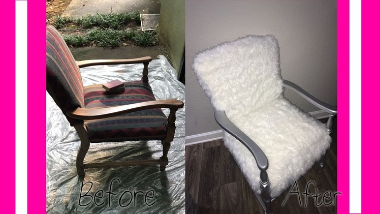 DIY Faux Fur Glam Accent Chair || GlamCraft'D