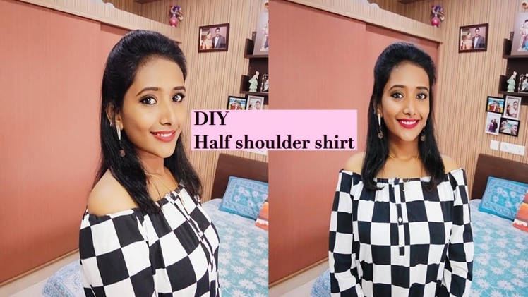 DIY: How to convert shirt into off shoulder | poojitha reddy