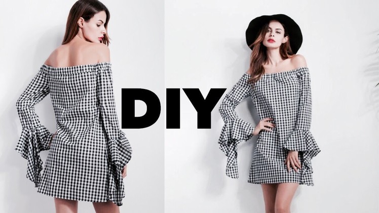 DIY. HOW To Make An Off-Shoulder Dress With Bell Sleeves.How to take your measurements