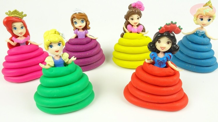 DIY How To Make Play Doh Disney Princess Dresses Creative for Kids