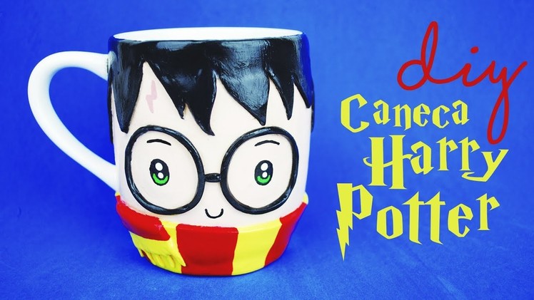 DIY KAWAII: Caneca HP. HP Mug (Polymer Clay)! Por Isabelle Verona #potterweek