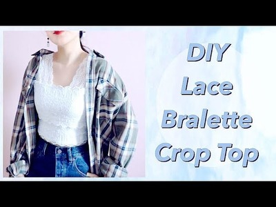 DIY Lace Bralette Crop Top with bra cup. カップ付レースインナー. レースビスチェの作り方ㅣmadebyaya