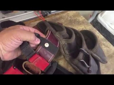 DIY Leather Nail Bags Riveted to Occidental Leather Belt & Suspenders