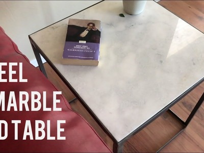DIY Modern Side Table. End Table. Marble & Steel
