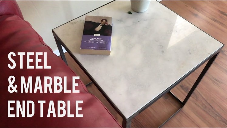 DIY Modern Side Table. End Table. Marble & Steel