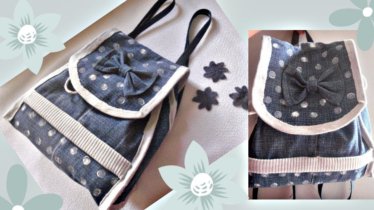 Diy no sew backpack out of old jeans