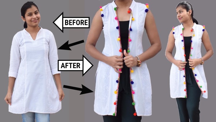 DIY : Recycle Old Kurti Into Shrug In Just 5 Minutes