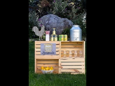 DIY Rustic Summer Drink Station. Lemonade Stand #SummerRefreshment #Peapod #AD