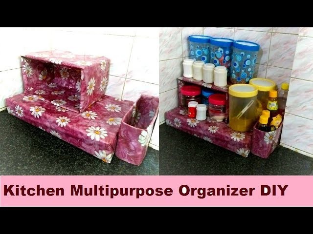 DIY Spice Organizer for Kitchen - Kitchen Organization Idea | Multipurpose storage Kitchen Organizer