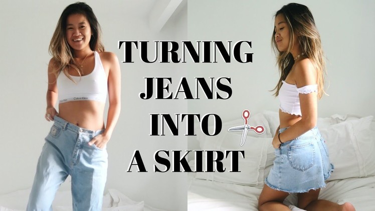 DIY:  TRANSFORMING OLD JEANS INTO A SKIRT | rachspeed