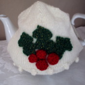 Holly & berry hand crafted tea cosy