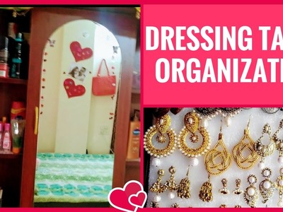 INDIAN SMALL DRESSING TABLE TOUR . Dressing Table Organization |DIY Dressing Table Organiser!