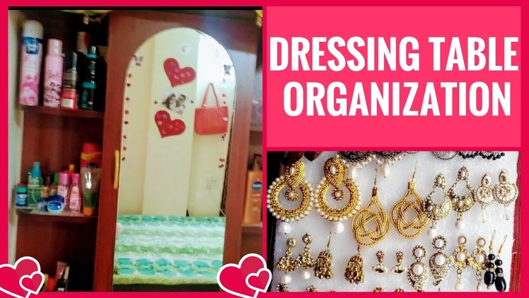INDIAN SMALL DRESSING TABLE TOUR . Dressing Table Organization |DIY Dressing Table Organiser!