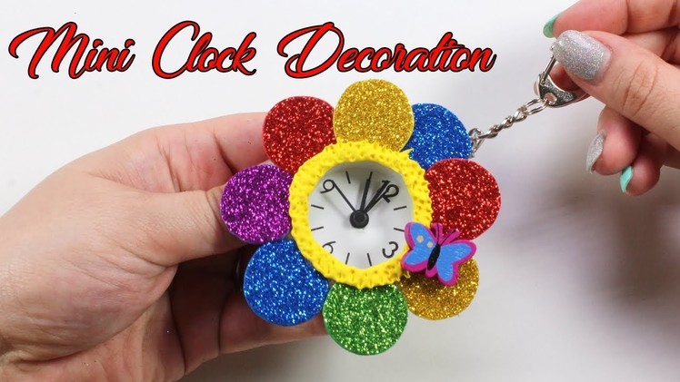 Mini Clock Rainbow Decor | DIY Sparkly Decoration For Girls