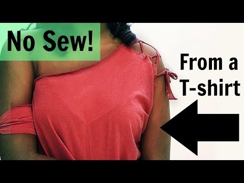 NO-SEW DIY | T-shirt to Off-the-Shoulder Top