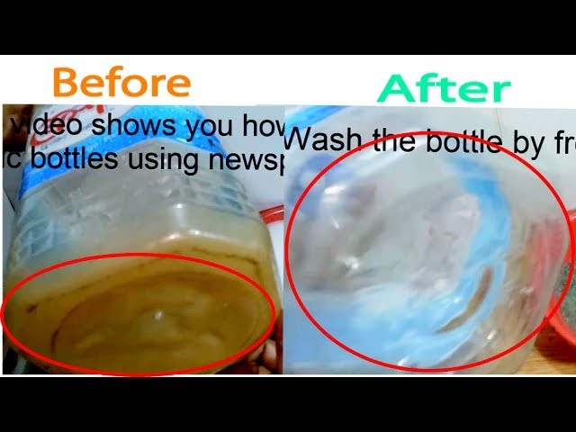 Plastic Bottle  Cleaning Life Hack using Newspaper | DIY | zubairmedia