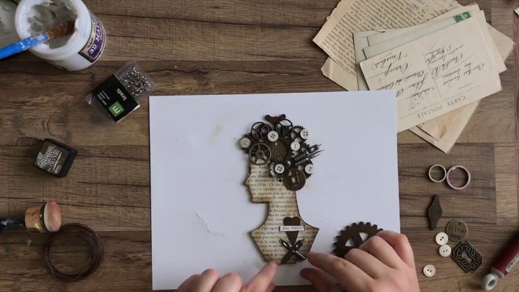 Steampunk Assemblage Woman Project Tutorial by Stampington & Company