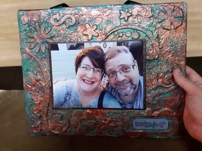 #19 &#20 #100thingschallenge faux verdigris frame and pet scrapbook