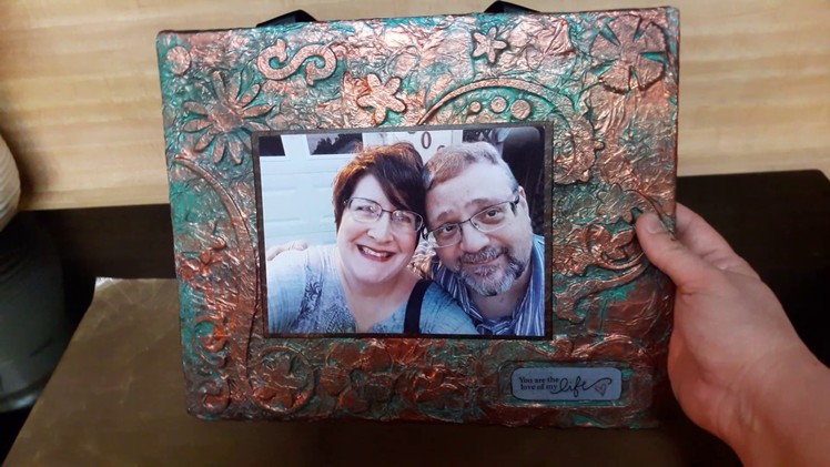 #19 &#20 #100thingschallenge faux verdigris frame and pet scrapbook