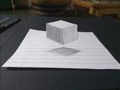 3D Drawing of Cube | How to draw 3d cube | Easy 3d drawing tutorial for kids