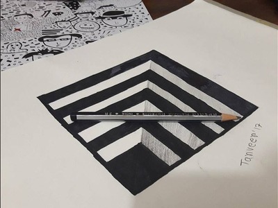 3D Hole I Drawing - Optical Illusion - 3D Trick Art On Paper