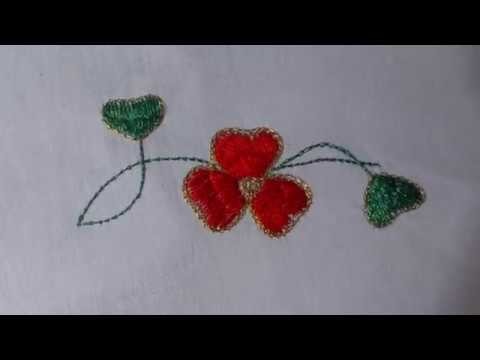 Aari.maggam.tambour hand embroidery. Flower design--4