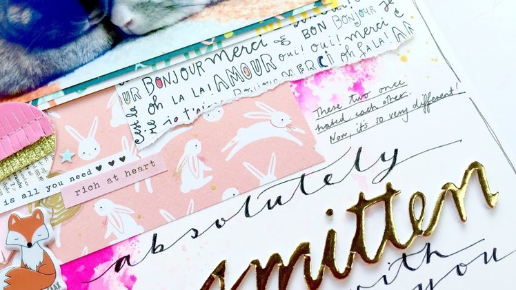 "Absolutely Smitten" ~ Mixed Media Scrapbooking Process Video + + + INKIE QUILL