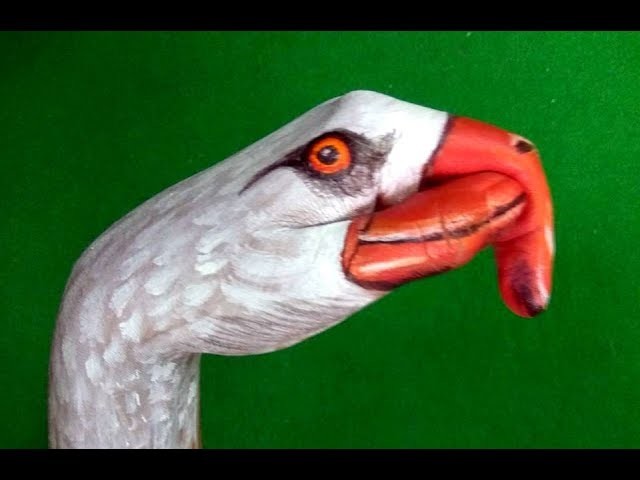 Amazing 3D Drawing on hand | Body Art - Drawing bird on hand | Cool 3D Trick Art - How to Draw Tuto
