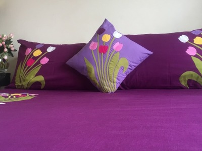 Applique (Aplic) Work Design: Hand Made Bed Sheet and Pillow Covers