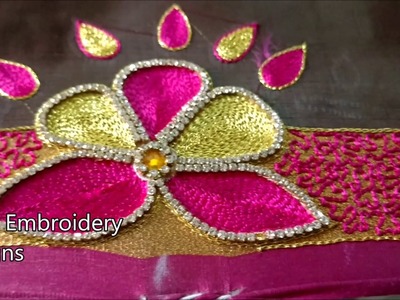 Basic embroidery stitches | simple maggam work blouse designs | hand embroidery designs, mirror work