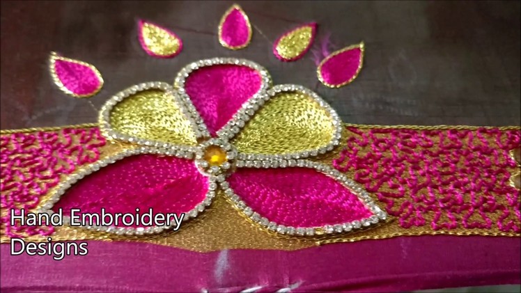 Basic embroidery stitches | simple maggam work blouse designs | hand embroidery designs, mirror work