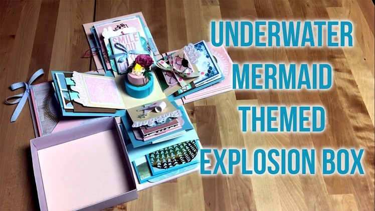 [Box + Scrapbook] Turquoise + Baby Pink Underwater Theme Explosion Box