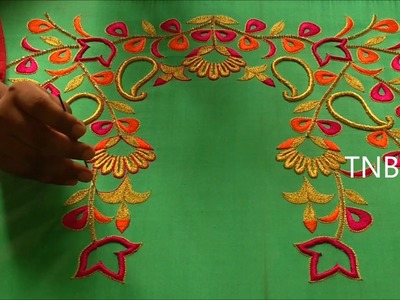 Designer blouse designs | hand embroidery designs | basic embroidery stitches | embroidery tutorial