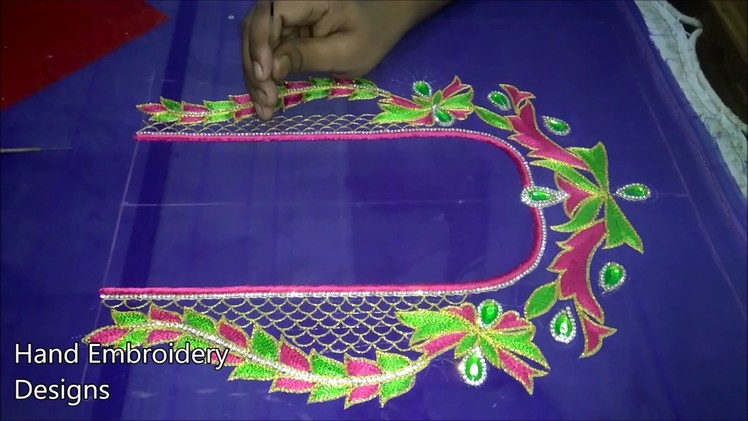 Designer blouse designs latest | simple maggam work blouse designs | hand embroidery designs