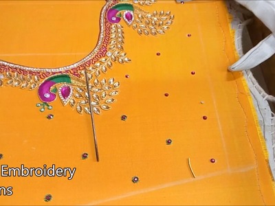 Designer blouses for pattu sarees | hand embroidery designs | basic embroidery stitches