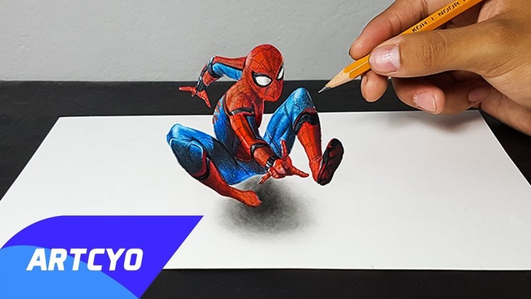 Disegno 3D di Spider-Man ( Spider-Man Homecoming ) - ART-CYO
