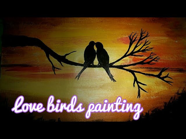 DIY:LIVE 3D love birds acrylic painting step by step|||MUST WATCH|||