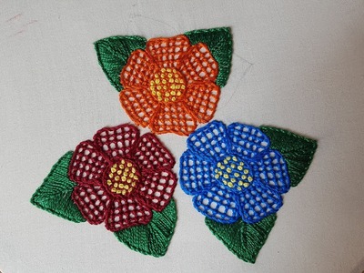 Easy Net flower Stitch | Hand Embroidery by Shehla Kanwal