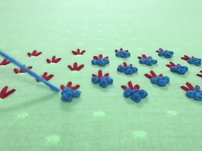French knots Stitch border | Zari Work | hand embroidery