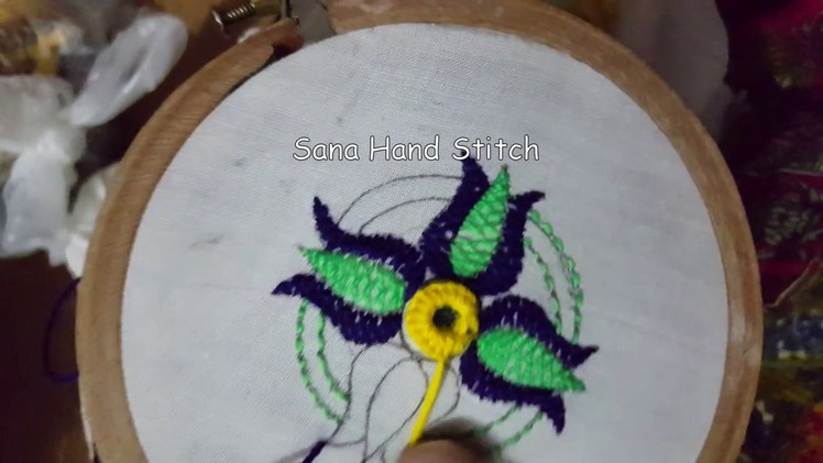Hand embroidery basic stitch herringbone embroidery flower