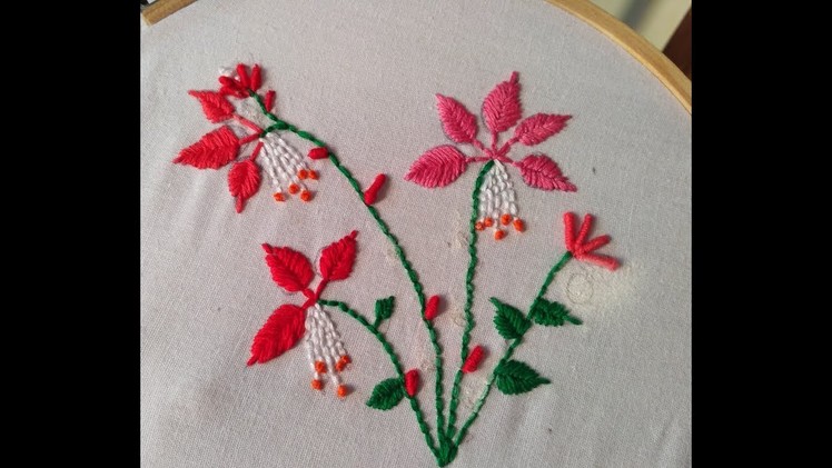 Hand embroidery : Beautiful flower design