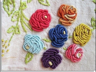 Hand embroidery Brazilian flower stitch embroidery designs