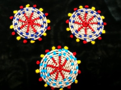 Hand Embroidery : Cord Embroidery Work,  Dori Embroidery With Radiating Stitches
