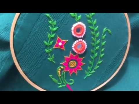 Hand Embroidery design Mirror stitch