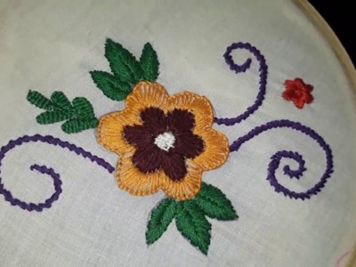 Hand Embroidery Design  Simple Flower design tutorial 2