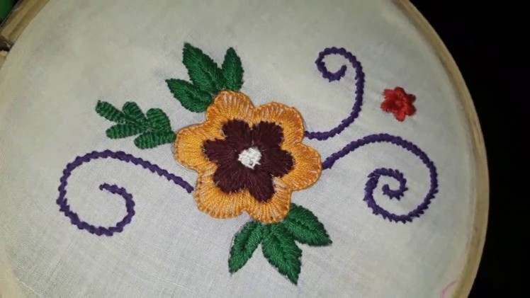 Hand Embroidery Design  Simple Flower design tutorial 2