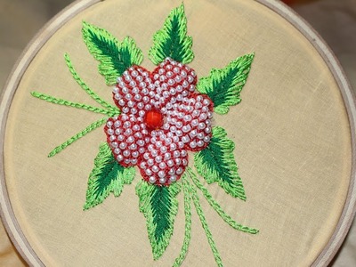 Hand Embroidery Designs | Bead pump stitch | Stitch and Flower-156